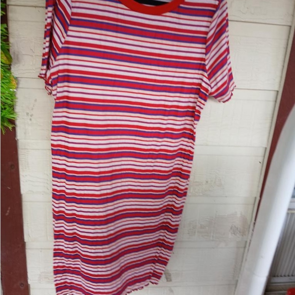 Striped Red and Blue Dress